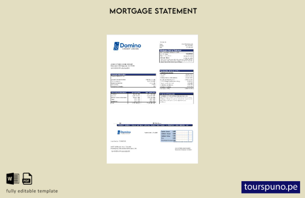 listo para imprimir el extracto de hipoteca del banco USA Bank of Domino en form